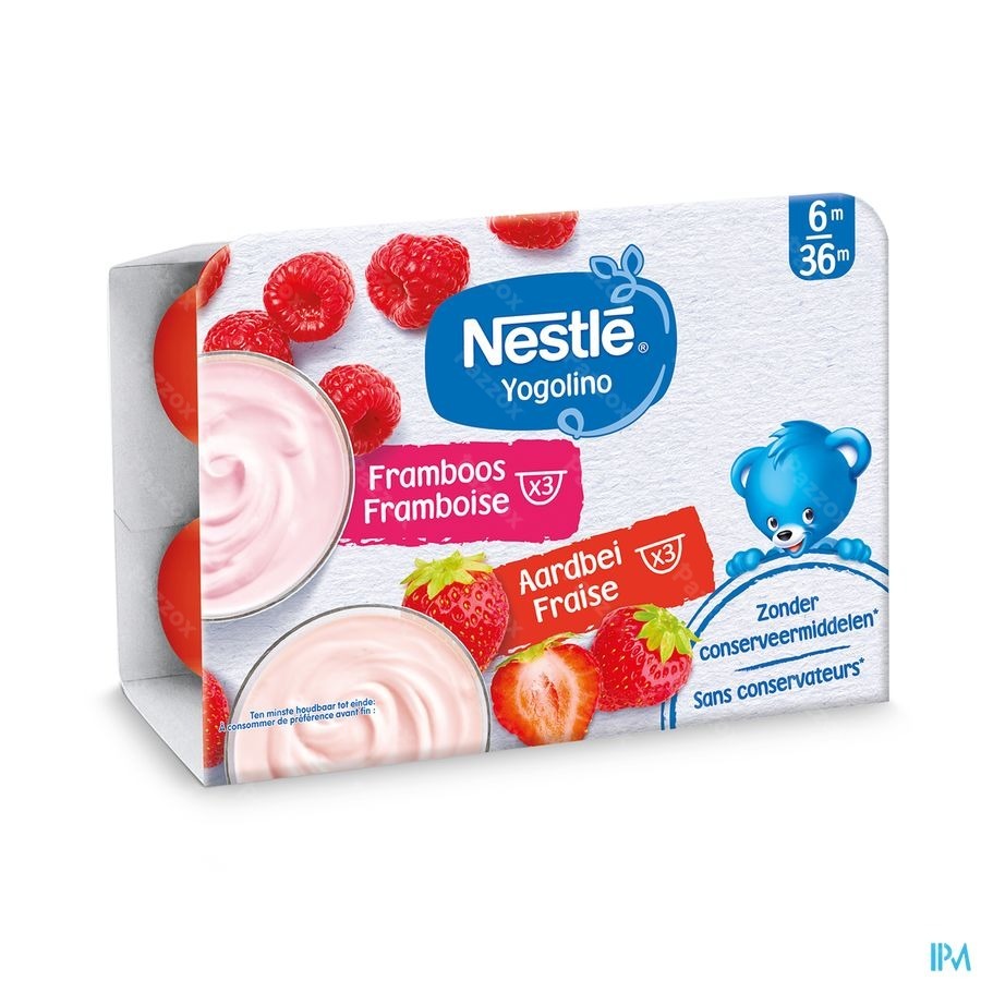 Nestle Yogolino Yoghurt Aardbei, Framboos Baby 6+ Maanden 4x100g