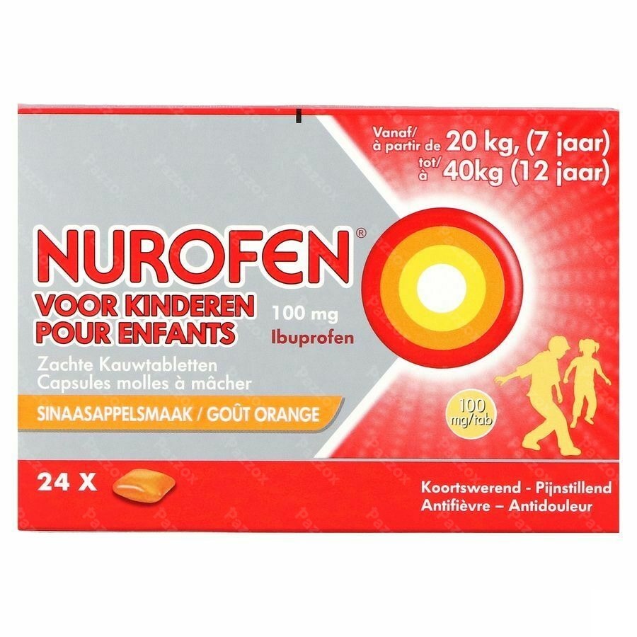 Nurofen Kind 100mg Zachte Kauwcaps 24