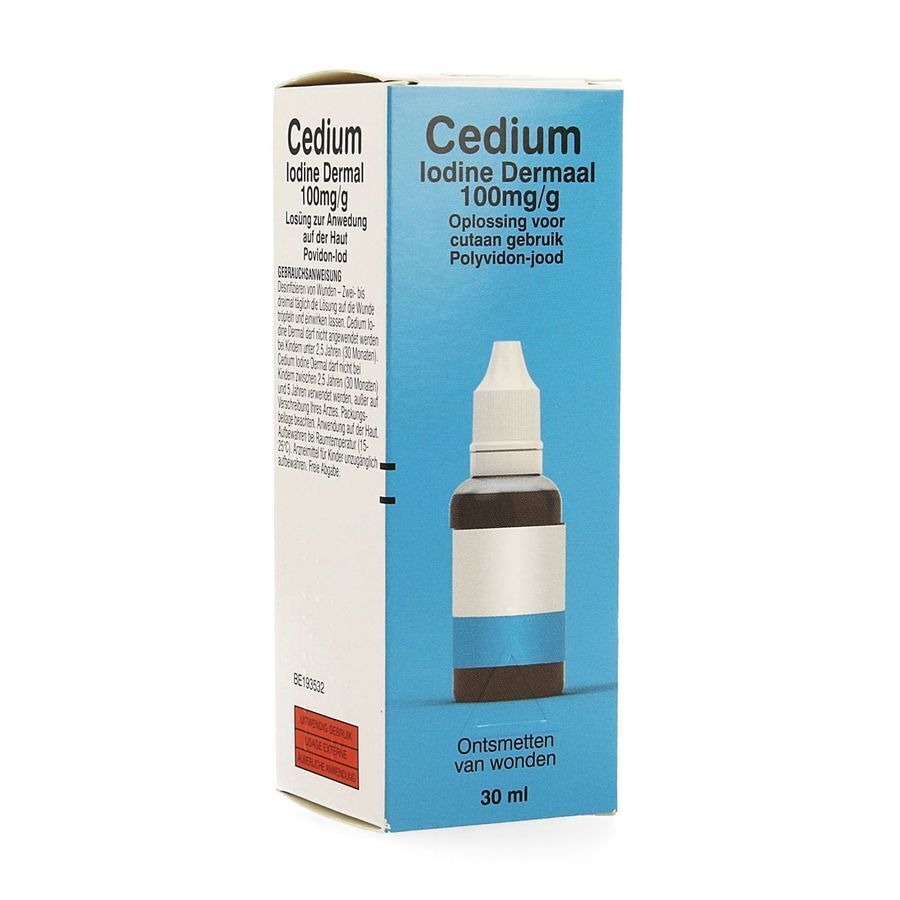 Cedium Iodine Dermaal 100mg/g Opl Cutaan Gebr.30ml