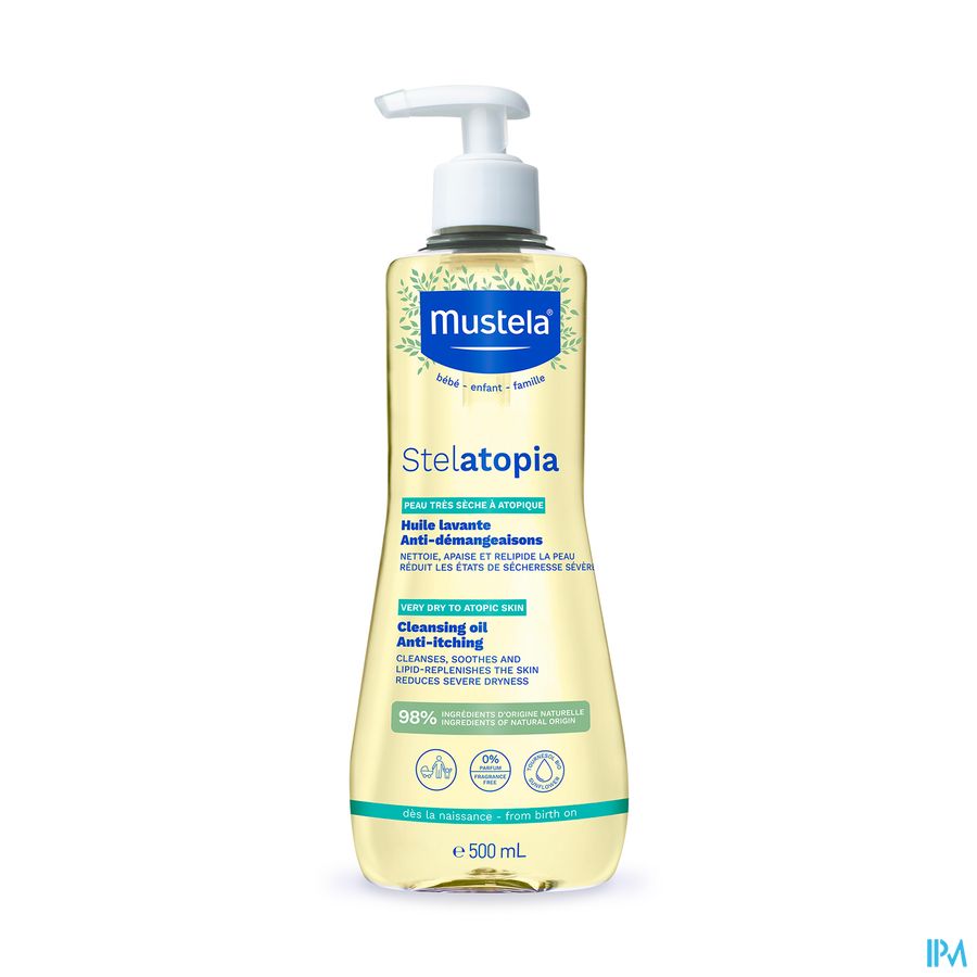 Mustela Stelatopia Reinigende Olie 500ml afbeelding 1