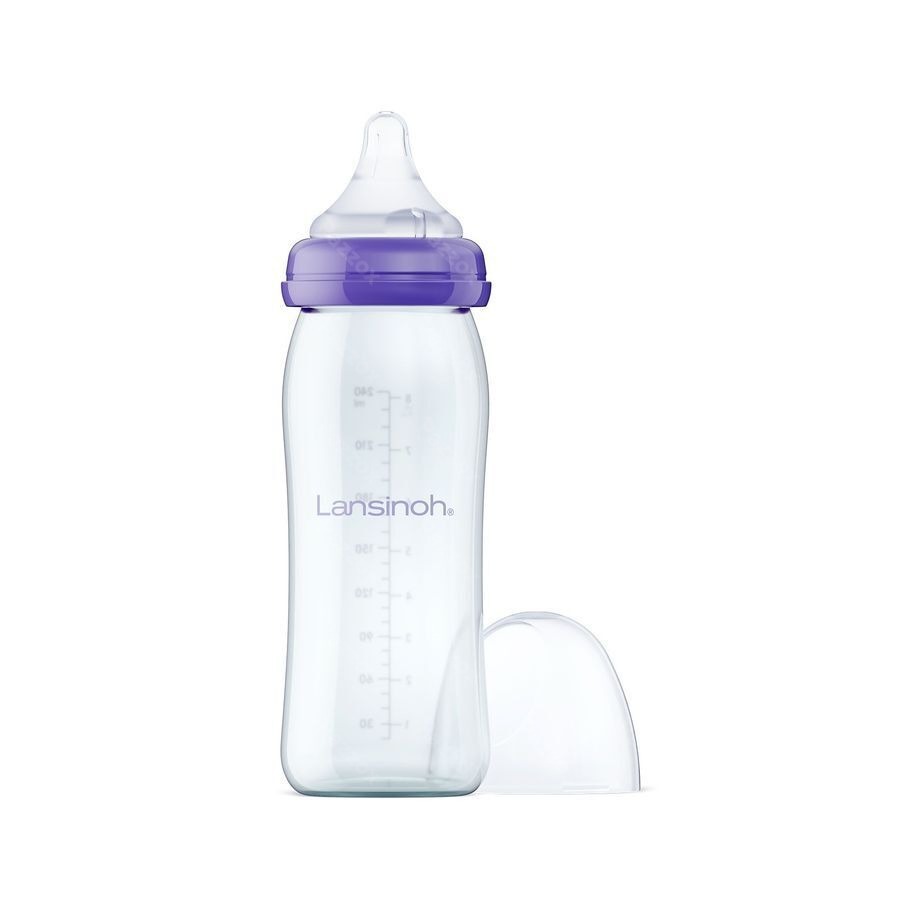 Lansinoh Glazen Zuigfles + Speen 240ml