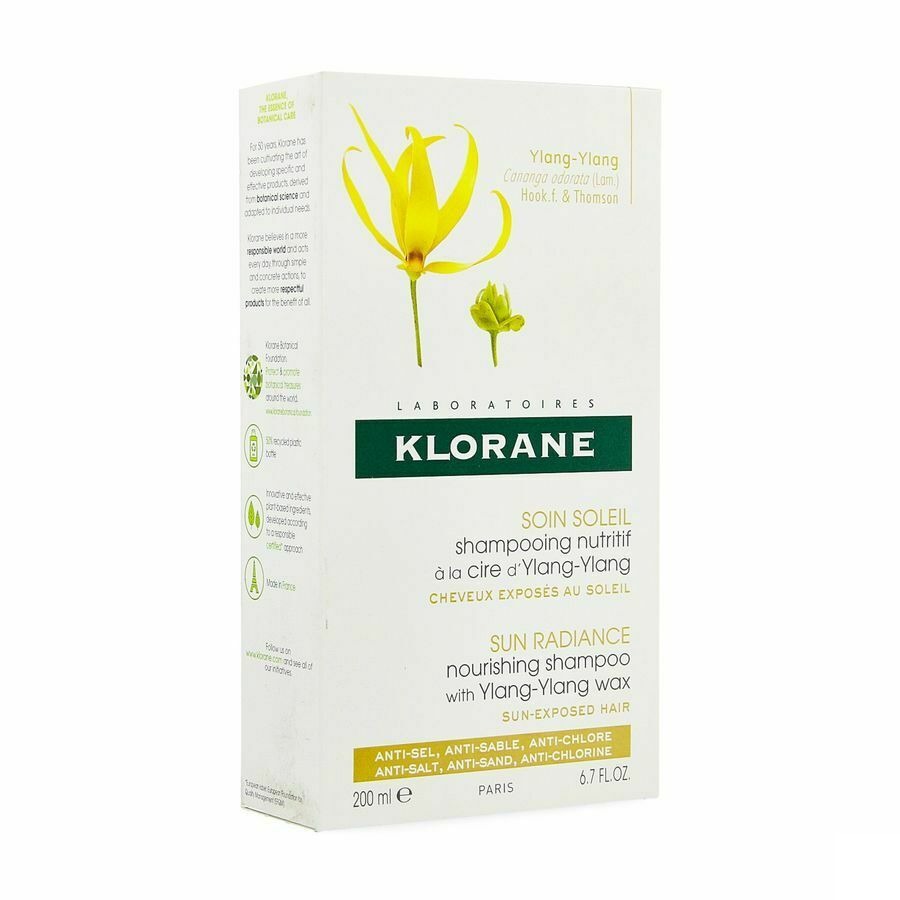 Klorane Verzorgende Shampoo Zonneschade Met Ylang-Ylang Wax 200ml