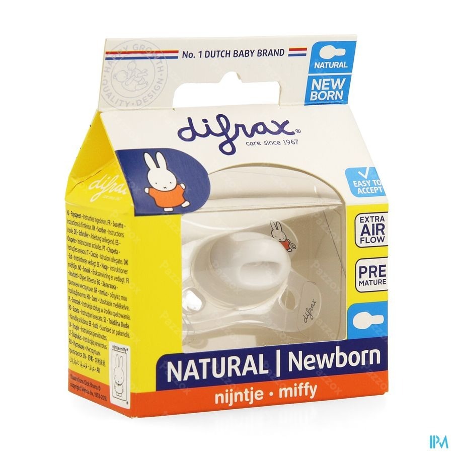 Difrax Fopspeen Natural Newborn Nijntje