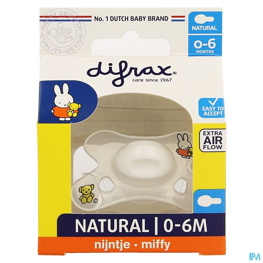 Difrax Fopspeen Natural 0-6m Nijntje