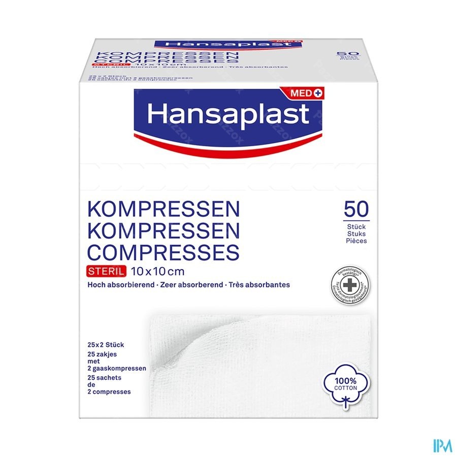 Hansaplast Gaaskompres Zacht 50 Stuks