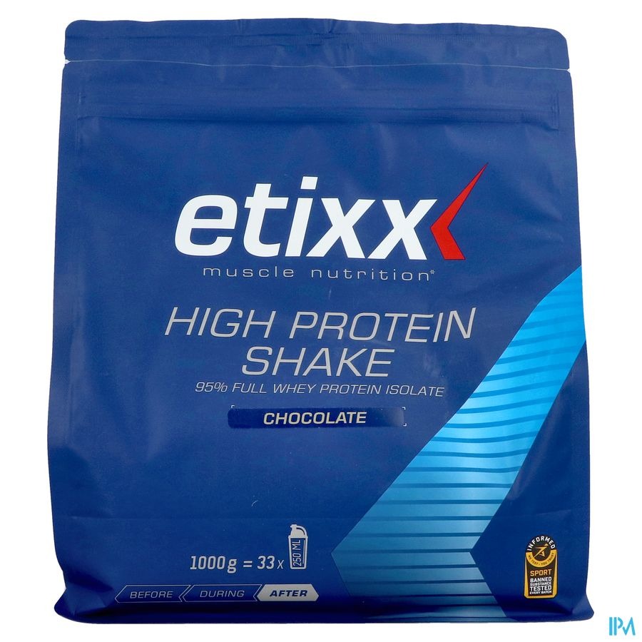 Etixx High Protein Shake Chocolate Pdr 1000g