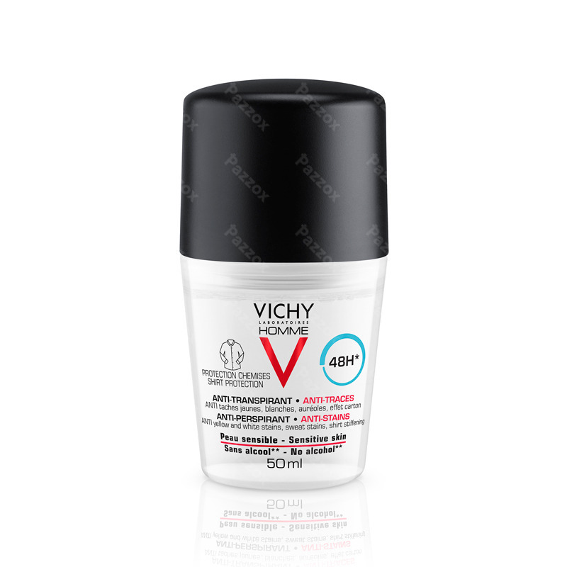 Vichy Homme Deodorant Gevoelige Huid 48u Roller 50ml