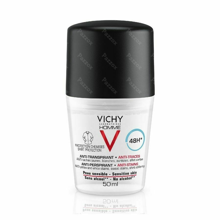 Vichy Homme Deodorant Gevoelige Huid 48u Roller 50ml