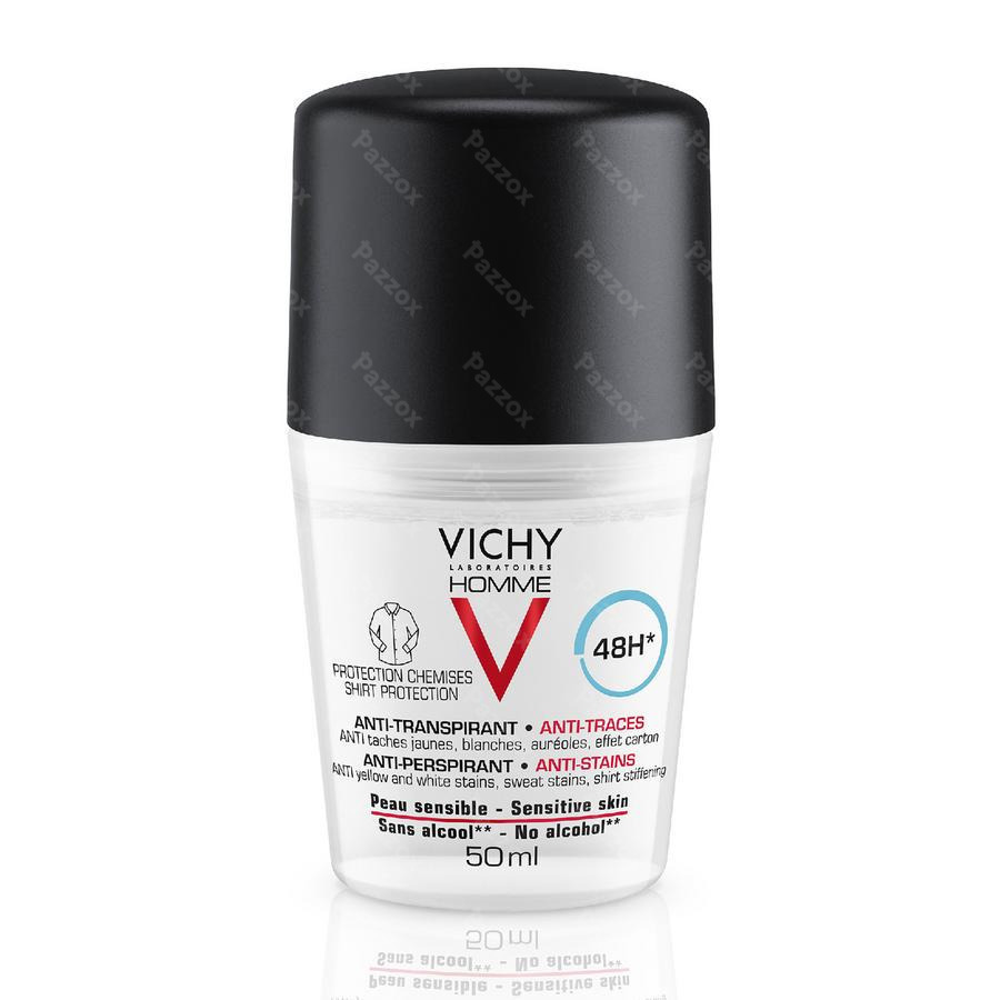 Vichy Homme Deodorant Gevoelige Huid 48u Roller 50ml