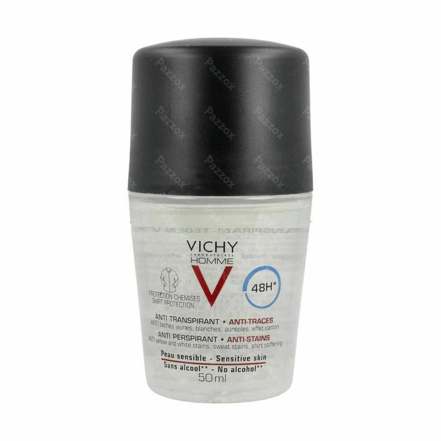 Vichy Homme Deodorant Gevoelige Huid 48u Roller 50ml