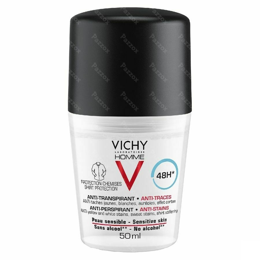 Vichy Homme Deodorant Gevoelige Huid 48u Roller 50ml