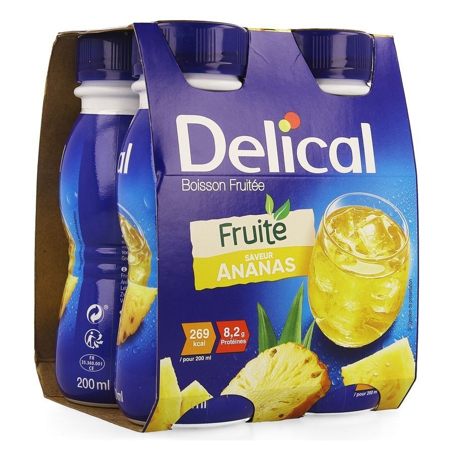 Delical Vruchtendrank Ananas 4x200ml