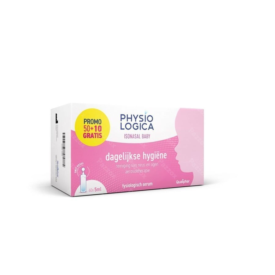 Physiologica Isonasal Baby Unidoses Fysiologisch Water 50 x 5ml + 10 Gratis