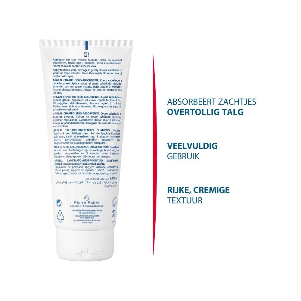 Ducray Argeal Talgregulerende Shampoo Vet Haar 200ml