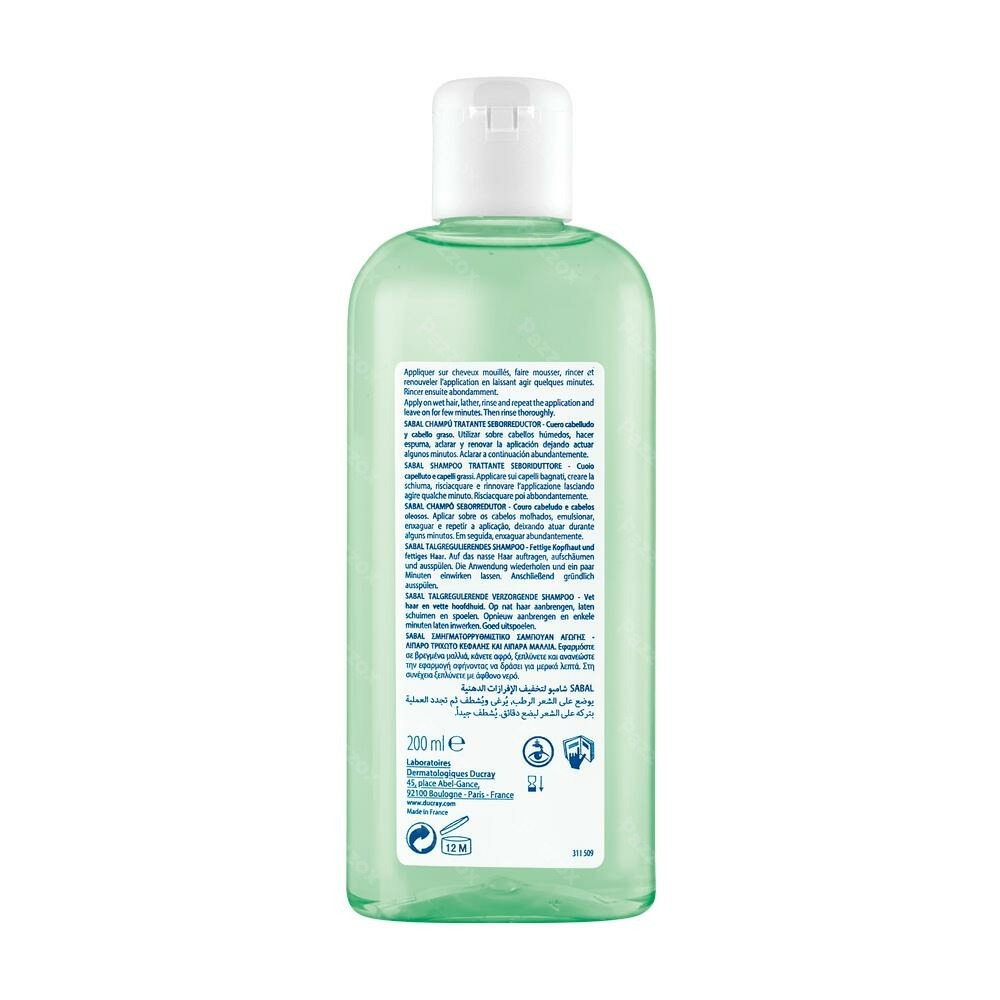 Ducray Sabal Talgregulerende Shampoo Vet Haar en Seborroe 200ml