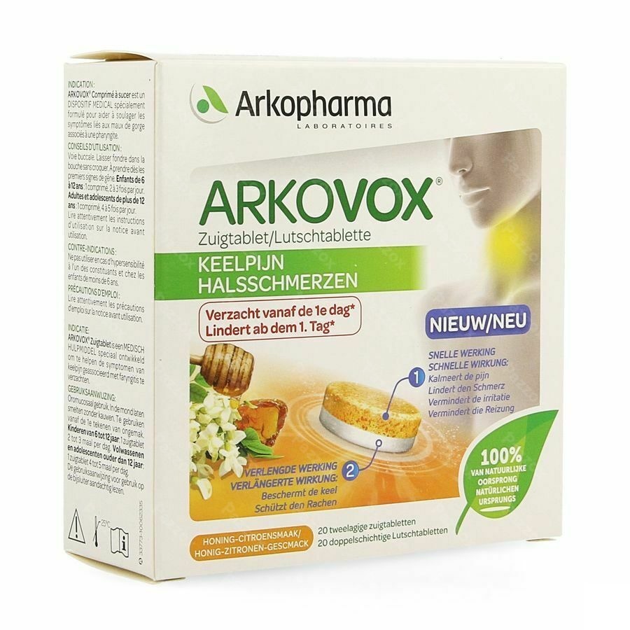 Arkovox Keelpijn Honing Citroen Zuigtabletten 20