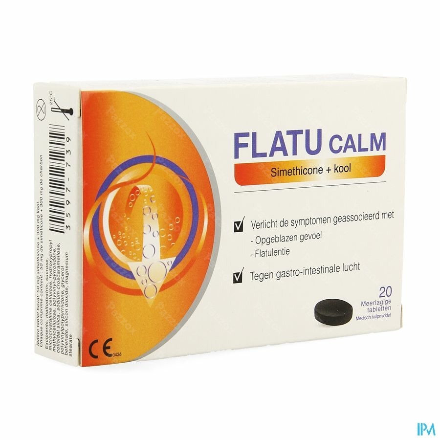 Flatu Calm Opgeblazen Gevoel en Winderigheid 20 Tabletten