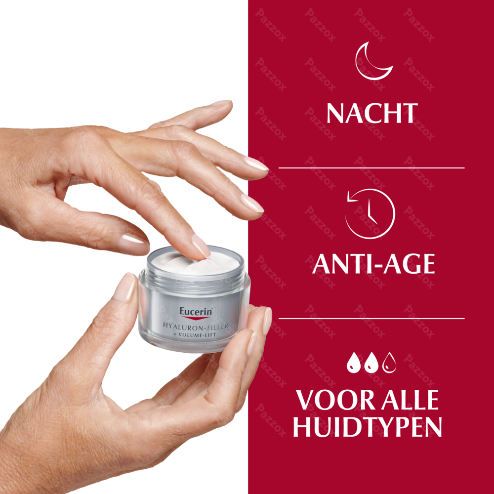 Eucerin Hyaluron-Filler + Volume Lift Nachtcrème Anti-Age en Rimpels 50ml