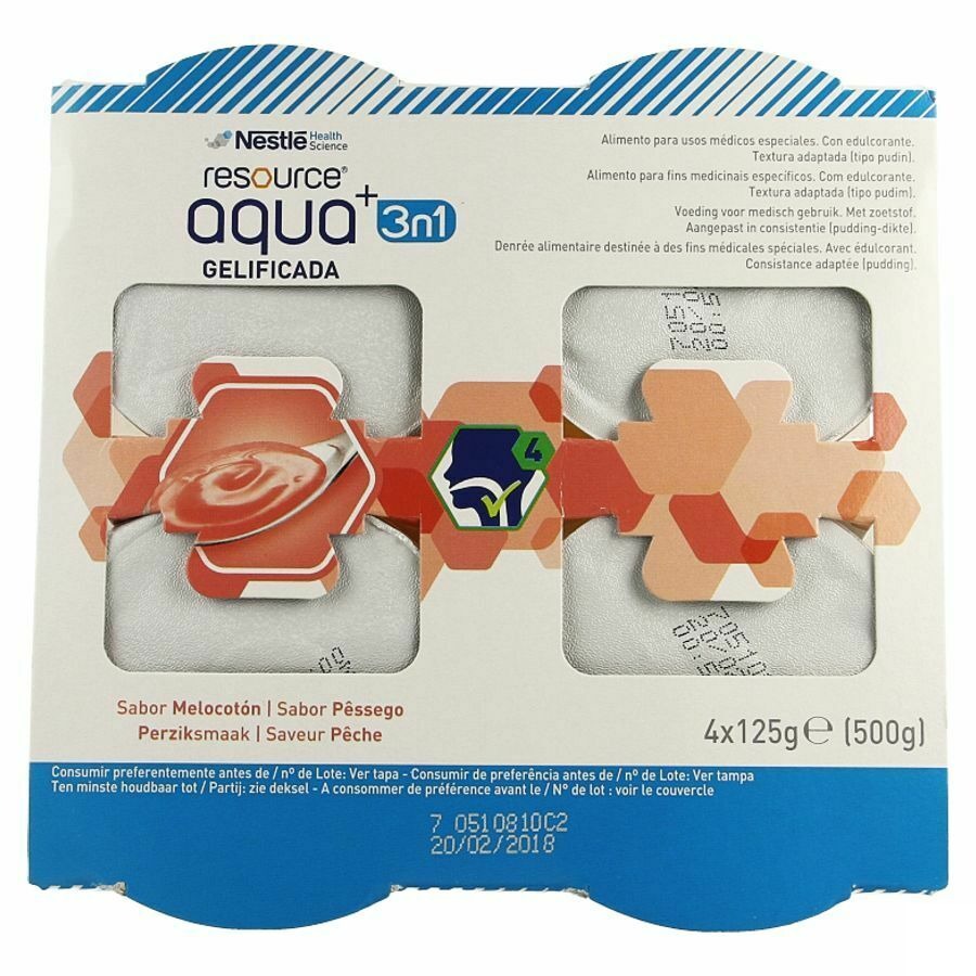 Resource Aqua+ 3 in 1 Perzik 4x125g