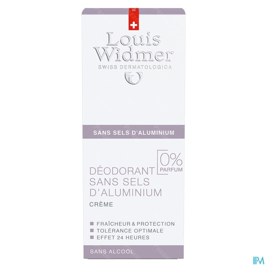 Louis Widmer Deo Creme Zonder Aluminium Zonder Parfum 40ml