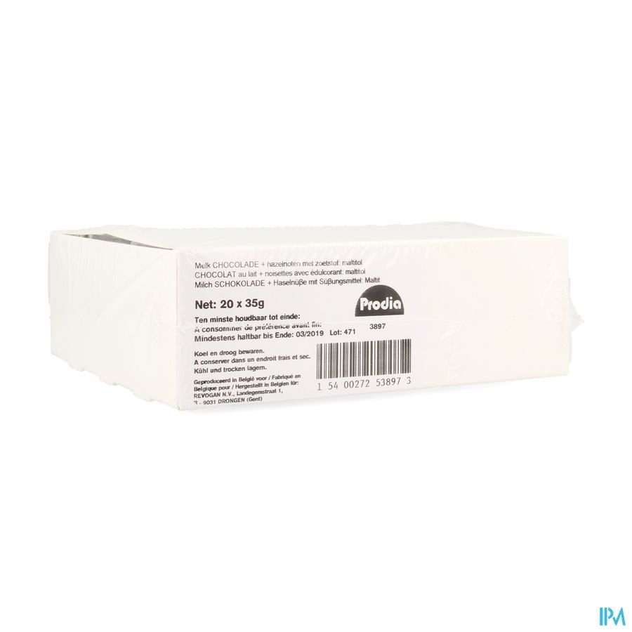 Prodia Chocolade Melk Noten 20x35g Revogan