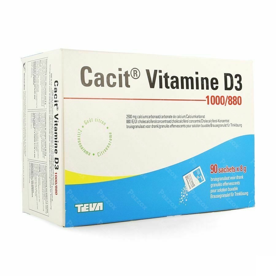 Cacit Vit. D3 1000mg/880ie Bruisgranul. Zakje 90