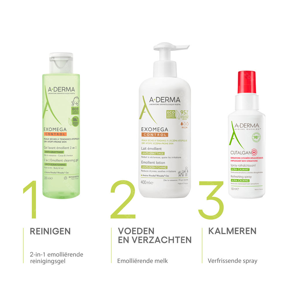 Aderma Exomega Control Reinigingsgel 2in1 200ml