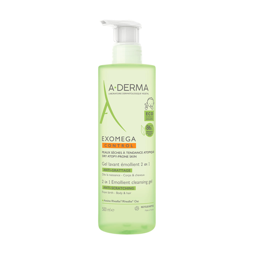 A-Derma Exomega Control 2 in 1 Reinigingsgel 500ml afbeelding 1