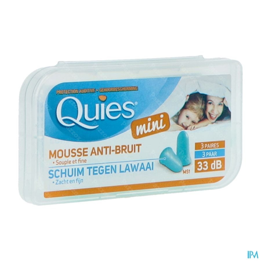 Quies Mini Gehoorbescherming Schuim 3 Paar Oordoppen