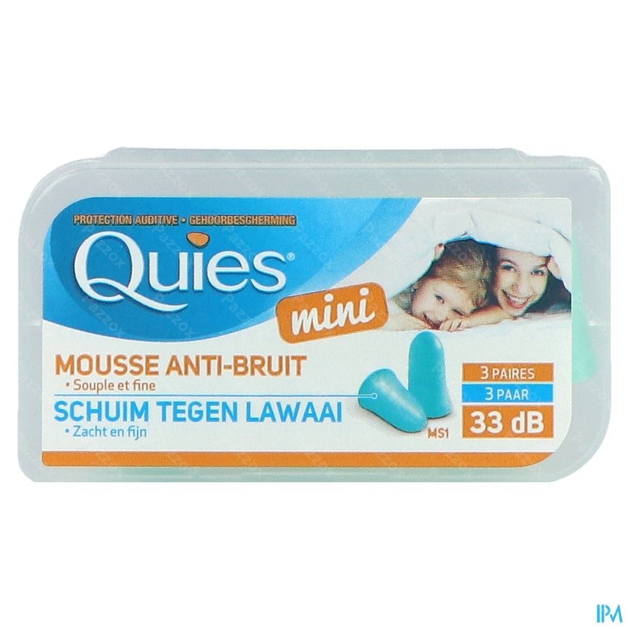Quies Mini Gehoorbescherming Schuim 3 Paar Oordoppen