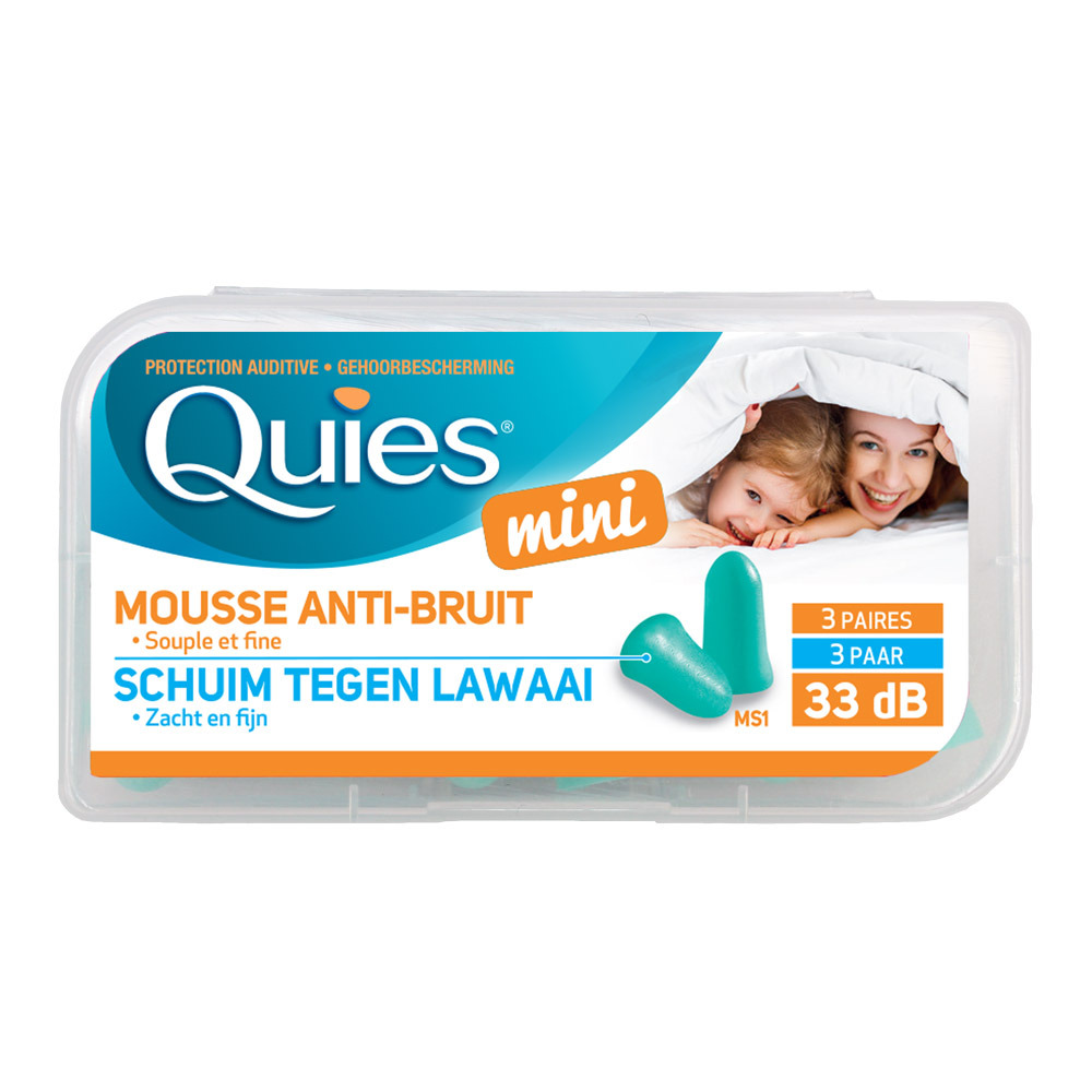 Quies Mini Gehoorbescherming Schuim 3 Paar Oordoppen