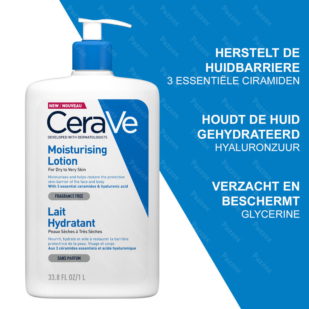 CeraVe Hydraterende Melk Droge Tot Zeer Droge Huid Pompfles 1l