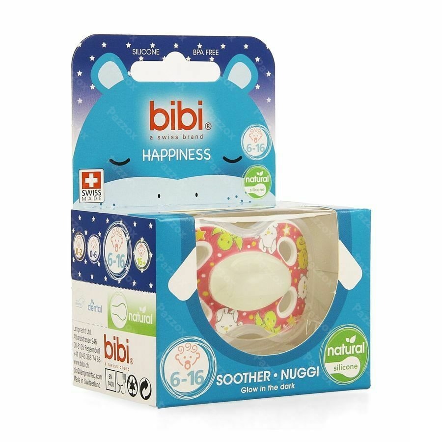 Bibi Fopspeen Hp Natural 4 Friends Glow Dark 6-16m