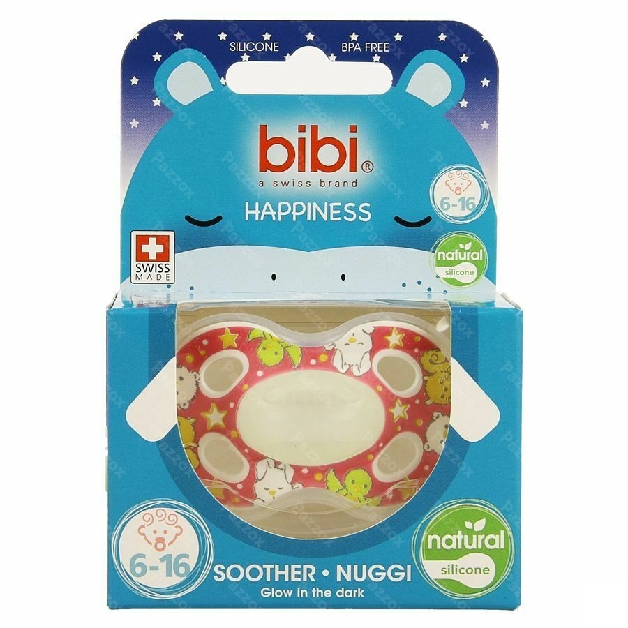 Bibi Fopspeen Hp Natural 4 Friends Glow Dark 6-16m