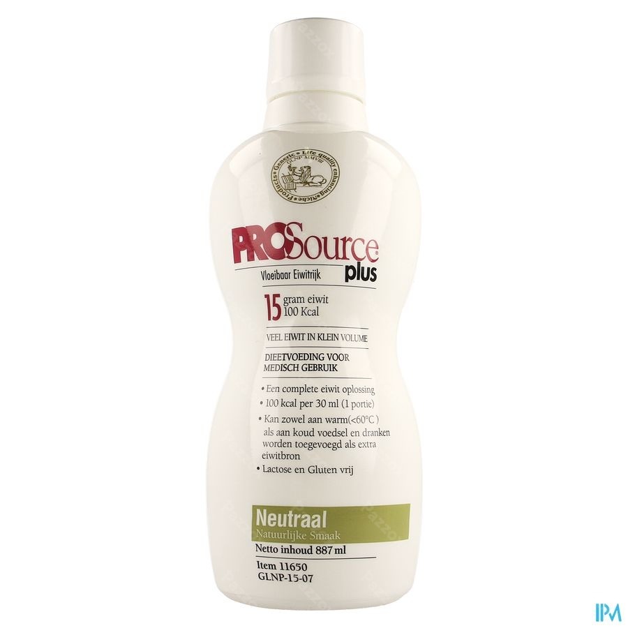 Prosource Plus Neutraal 15g Eiwit/30ml Fl 887ml