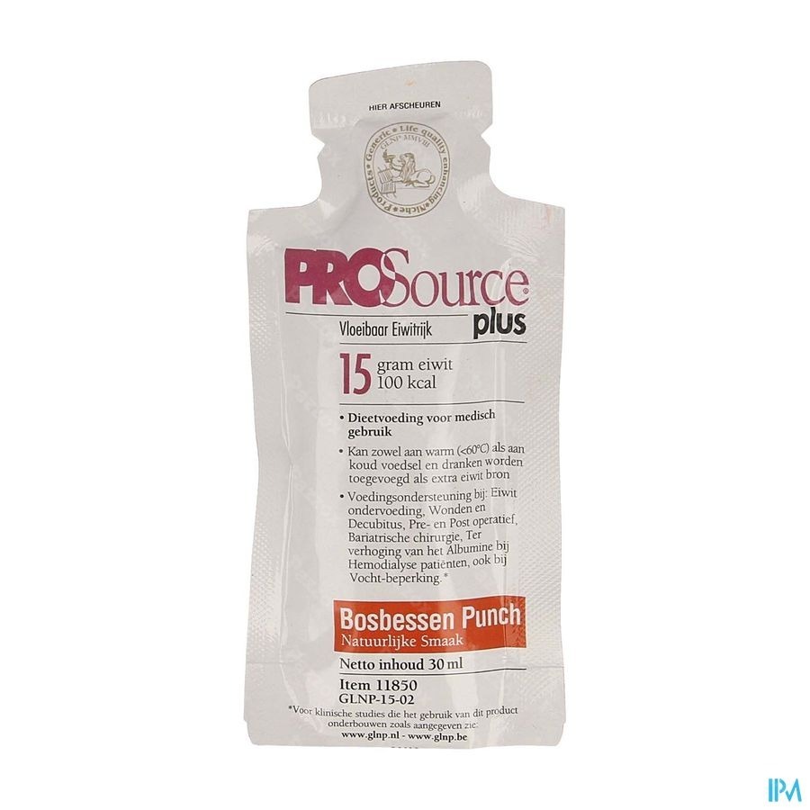 Prosource Plus Bosbes 15g Eiwit Zakje 1x30ml