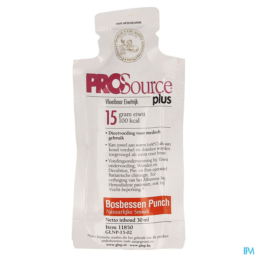 Prosource Plus Bosbes 15g Eiwit Zakje 1x30ml afbeelding 1
