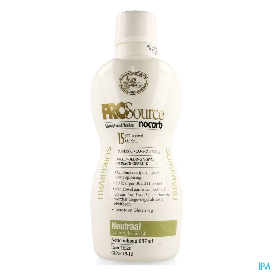 Prosource Nocarb Neutraal 15g Eiwit/30ml Fl 887ml