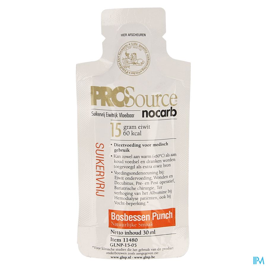 Prosource Nocarb Bosbes 15g Eiwit Zakje 1x30ml afbeelding 1