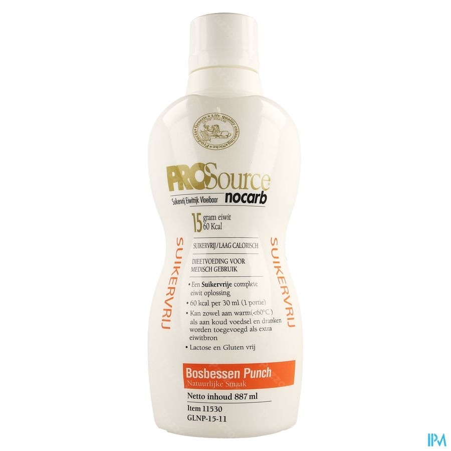 Prosource Nocarb Bosbes 15g Eiwit/30ml Fl 887ml