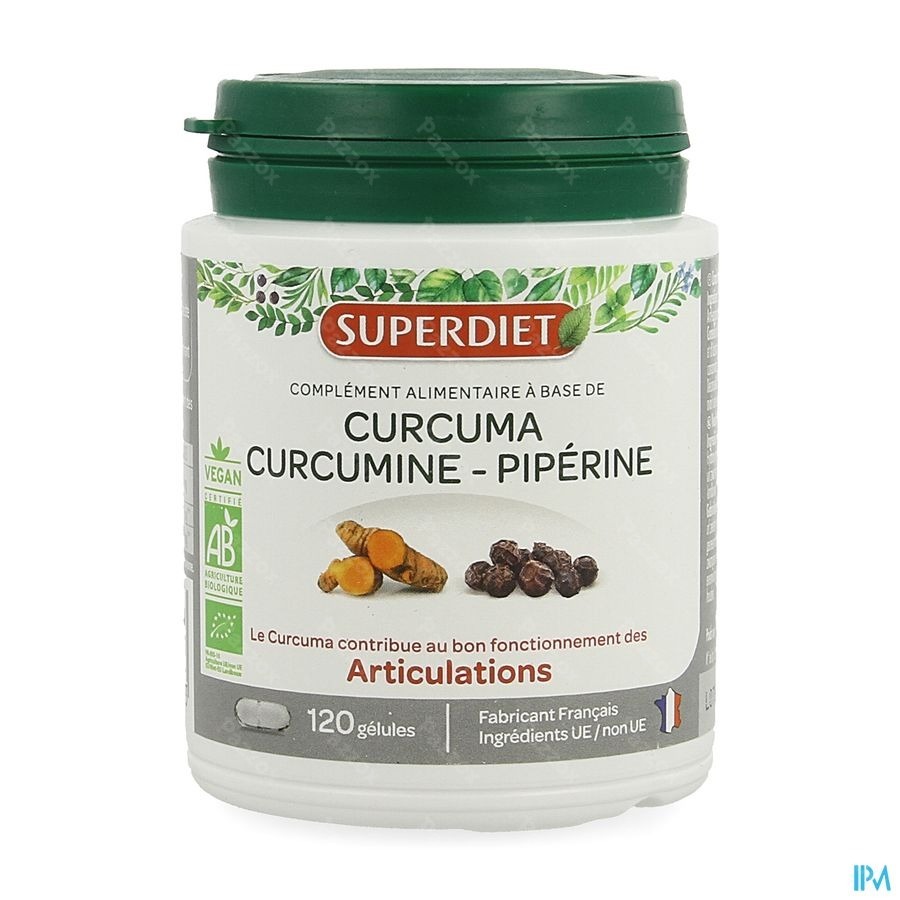 Superdiet Curcuma Curcumine Piperine Caps 120
