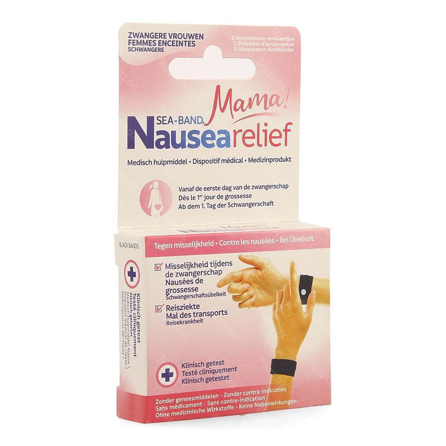 Sea Band Mama Zwangerschap Armband Zwart 2