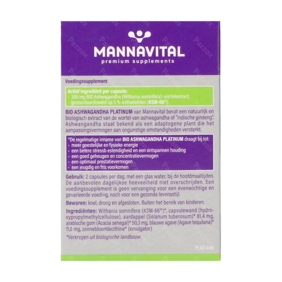 Mannavital Ashwagandha V-caps 60