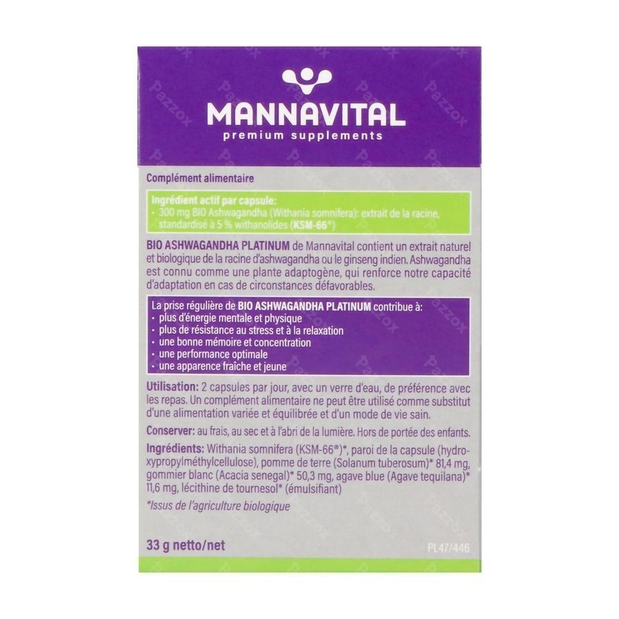 Mannavital Ashwagandha V-caps 60