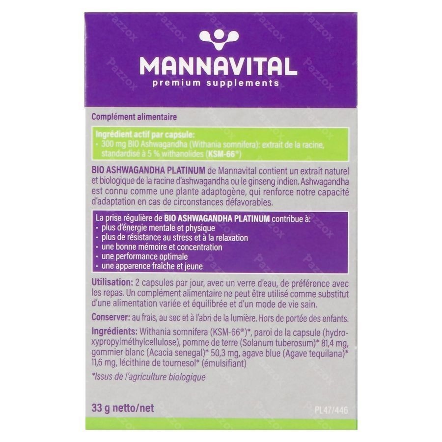 Mannavital Ashwagandha V-caps 60