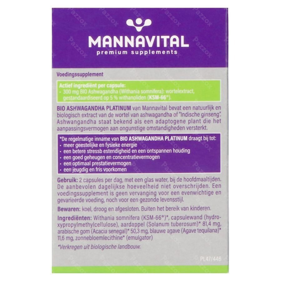 Mannavital Ashwagandha V-caps 60
