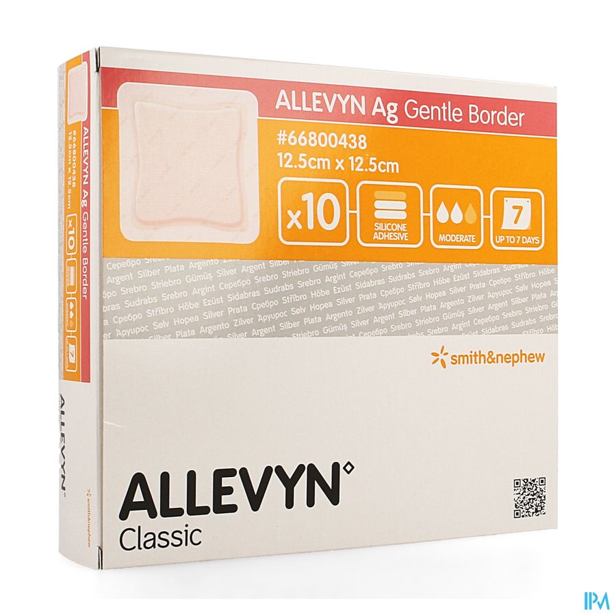 Allevyn Ag Verband Klevend Silic. 12,5x12,5cm 10 afbeelding