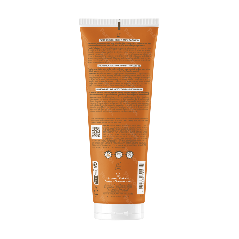 Avène Zonnemelk Kinderen SPF50+ 250ml