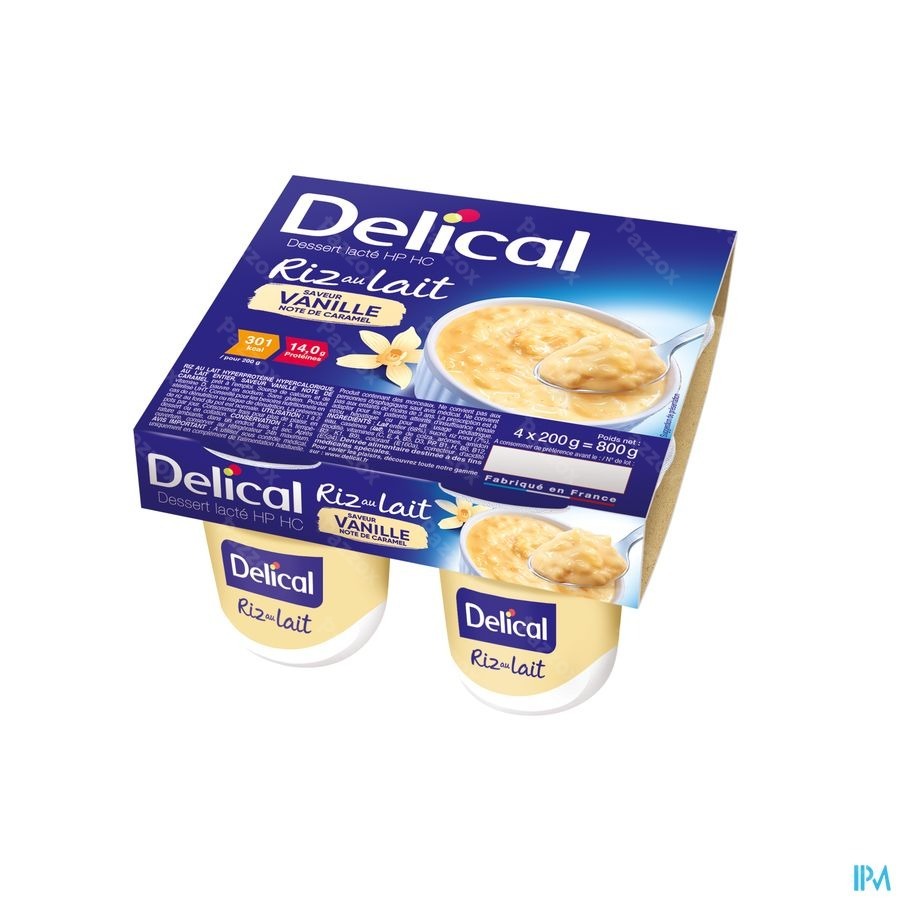 Delical Rijstpap Vanille 4x200g