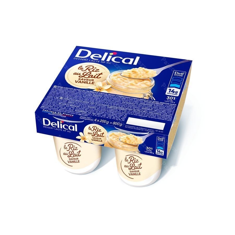 Delical Rijstpap Vanille 4x200g